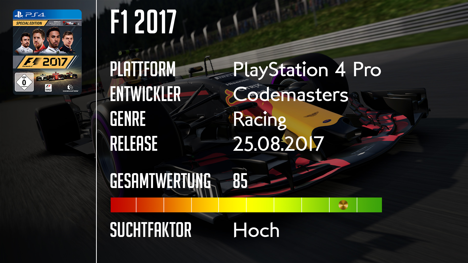 F1 2017 Bewertung